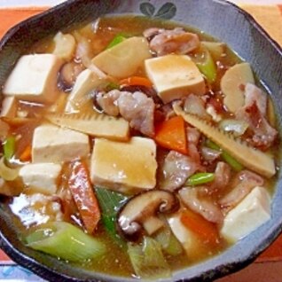 豆腐と豚バラのうま煮。